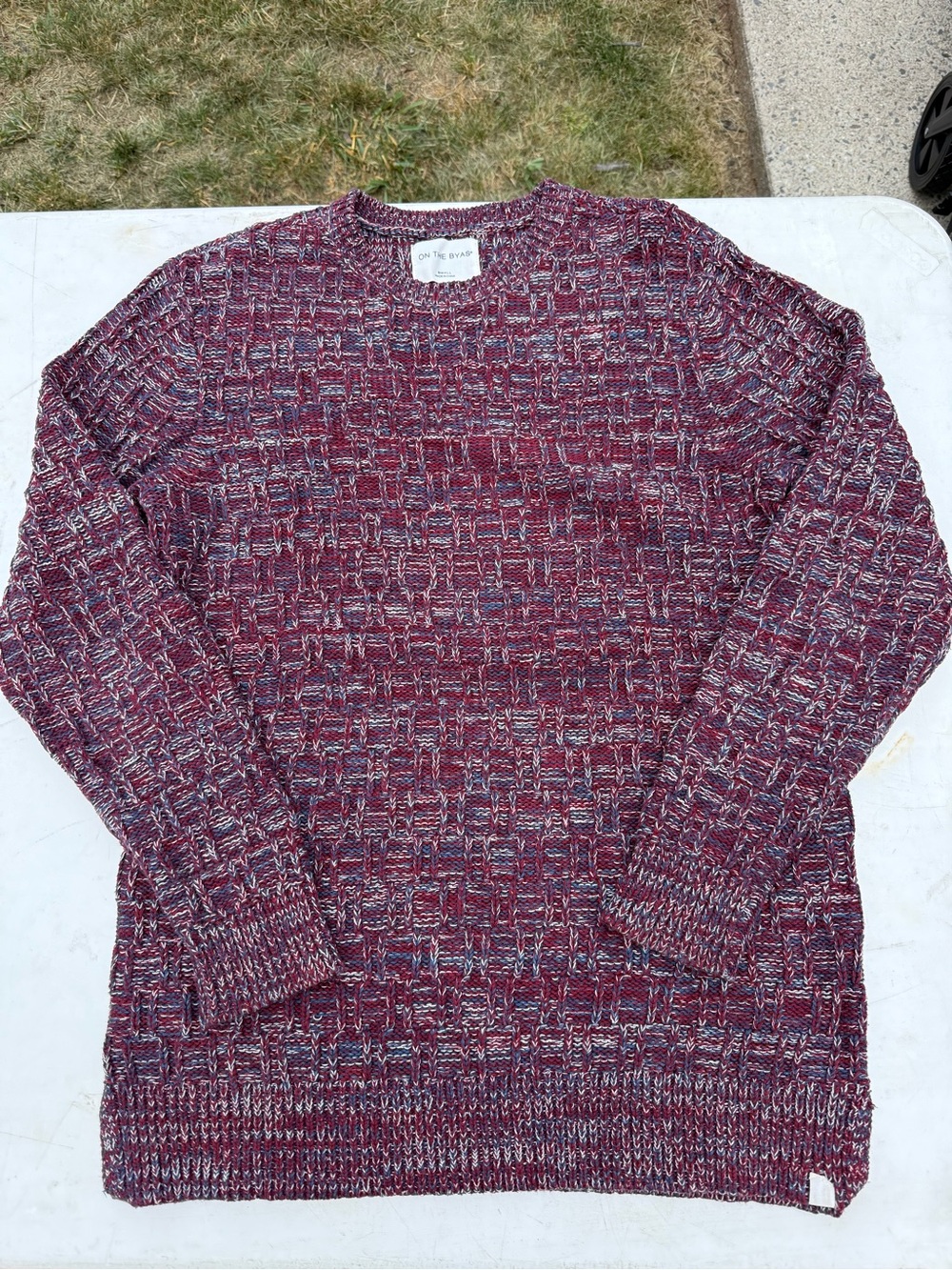 Men's Burgundy On The Byas Crewneck Sweater